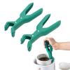 Drfeify Anti Scald Bowl Clip, Hot Plate Gripper for Holding Hot Bowls, Kitchen Tool with One Handed Operation for Home Cooking (Green) view 3