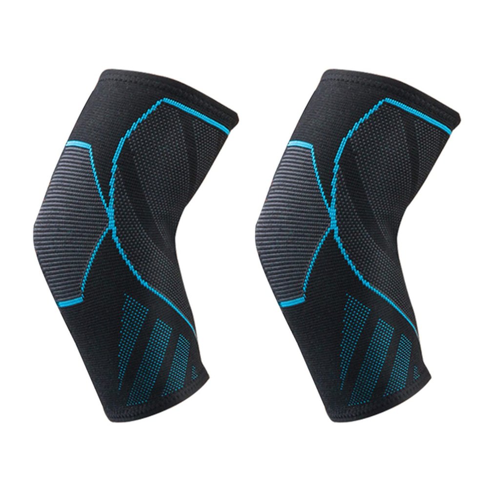 CUNKETECH 1 PC Compression Elbow Support Pads Elastic Brace for Men Women Basketball Volleyball Fitness Protector Arm Sleeves(2 Pieces Blue,M)