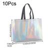 hzzsbu 10 Pcs Reusable Gift Tote Bags Iridescent Grocery Shopping Bag with Handles for Bridesmaid Wedding Party view 2