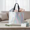 hzzsbu 10 Pcs Reusable Gift Tote Bags Iridescent Grocery Shopping Bag with Handles for Bridesmaid Wedding Party view 3
