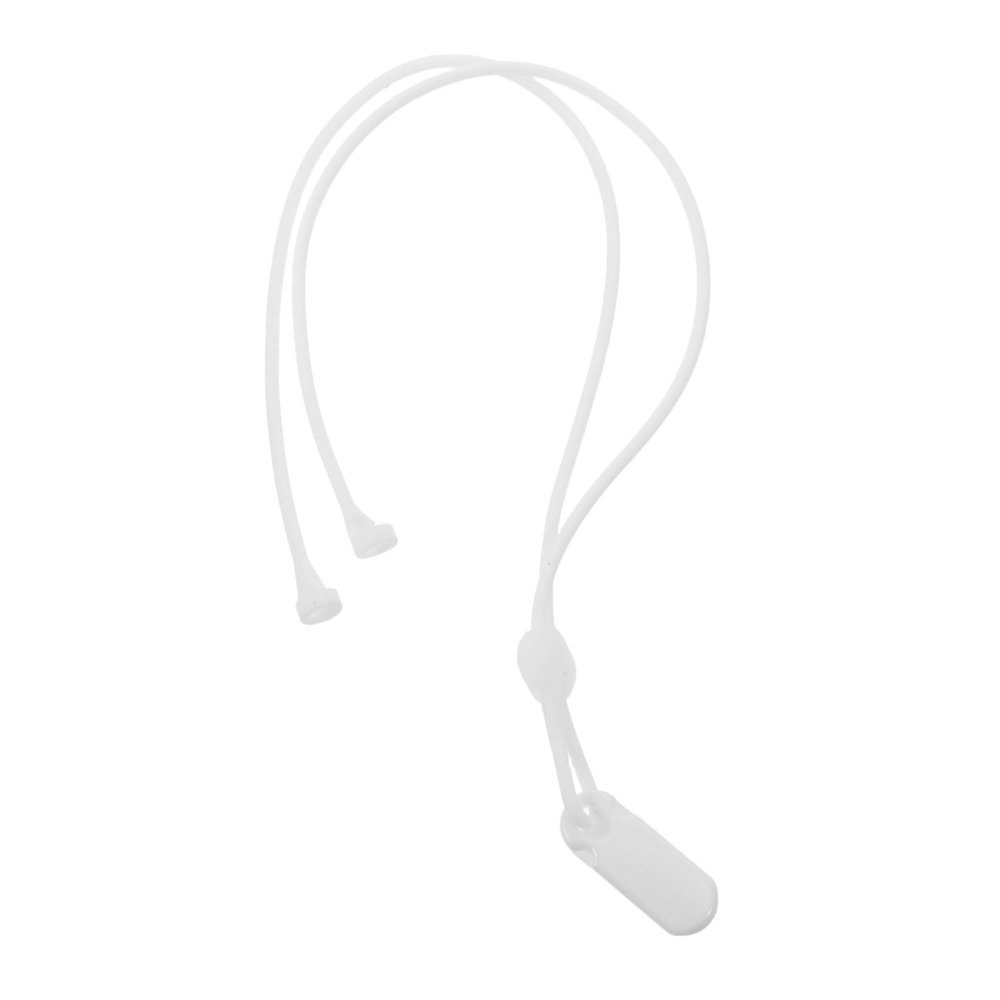 LRXIYODE Hearing Aid Lanyard Strap Silicone Anti-loss Holder Cord with Clip White Double-ear Protector Rope for Seniors Daily Use