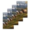 Farm Elk Hand Towels Set,Waffle Weave Kitchen Towels 4 Pieces,Farmhouse Mountain Forest Golden Yellow River Microfiber Hair Face Bath Tea Towel Absorbent Quick Drying Cleaning Dish Cloths,15.7"x23.6" view 1