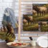 Farm Elk Hand Towels Set,Waffle Weave Kitchen Towels 4 Pieces,Farmhouse Mountain Forest Golden Yellow River Microfiber Hair Face Bath Tea Towel Absorbent Quick Drying Cleaning Dish Cloths,15.7"x23.6" view 2