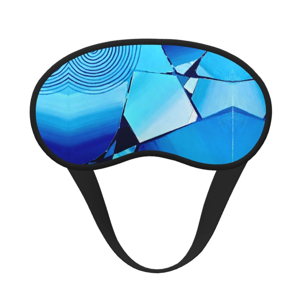 Blues Spiral Shadow Print Blackout Sleep Mask, Light Blocking Eye Mask for Sleeping Travel, Camping, Shift Work