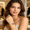 PPVWEY Menopause Bracelet for Women Menopause Relief Healing Crystal Bracelet Natural Fluorite Amethyst Moonstone Citrine Bracelets Anxiety Stress Relief Wellness Jewelry Gifts view 3
