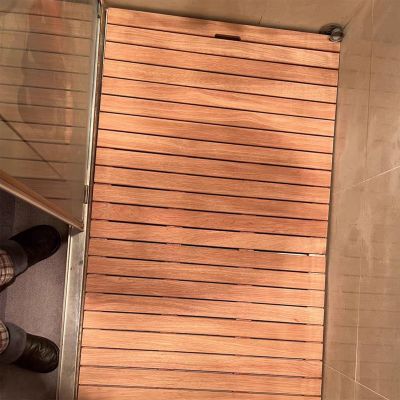 Red Cedar Wood Shower Mat 36x24in Non-Slip Solid Wood Bath Mat, Square Floor Pad for Sauna, Spa, Home, Bathtub Durable & Stylish Shower Accessory