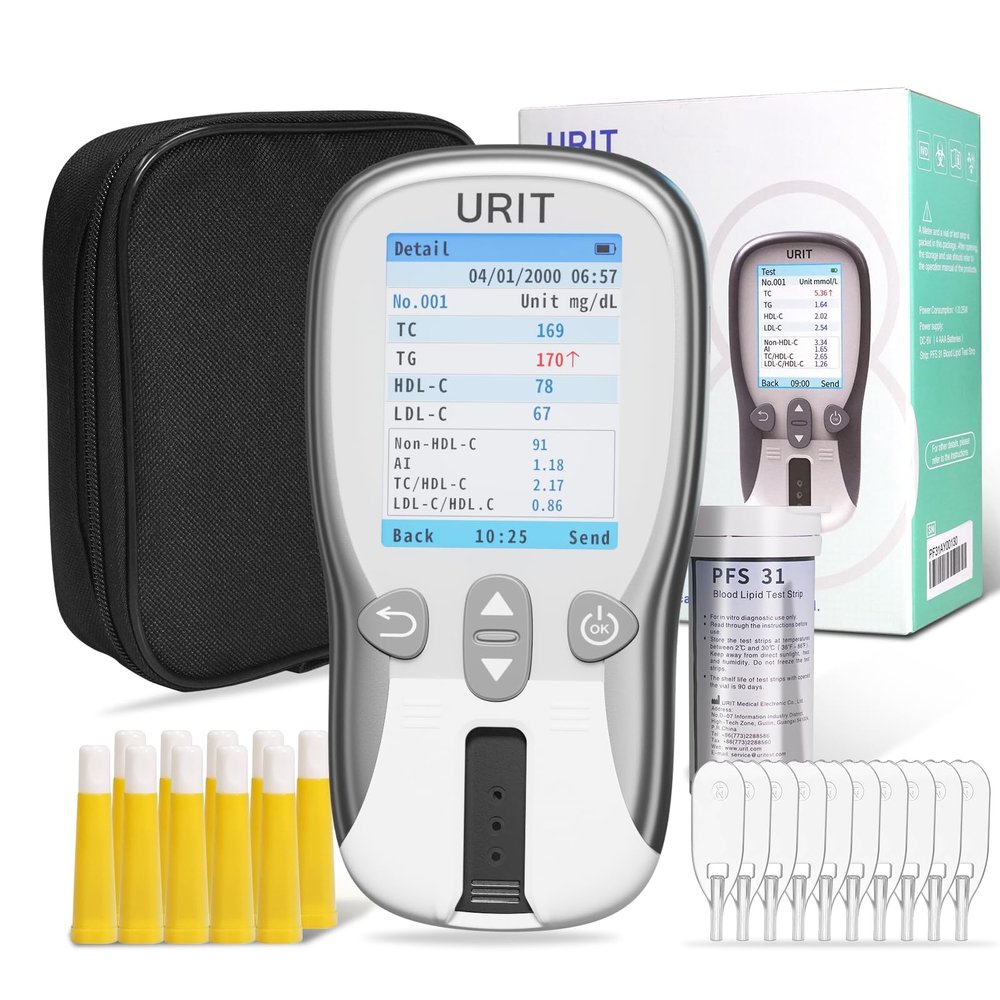 Home Cholesterol Test Kit, 8 in 1 Cholesterol Test Kit with 10 Test Strips