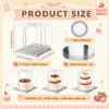 Watersay 6 Pack 12''x12''x10'' Silver Cake Box with Cake Boards and Ribbon view 2