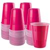 QIHUANKJ Disposable Plastic Cups, Fuchsia Cups, 16 Ounce Party Cups, Strong and Sturdy Disposable Cups for Party, Wedding, Christmas, Halloween Party Cup, 100 Pack (Fuchsia, 16OZ) view 1