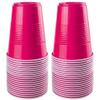 QIHUANKJ Disposable Plastic Cups, Fuchsia Cups, 16 Ounce Party Cups, Strong and Sturdy Disposable Cups for Party, Wedding, Christmas, Halloween Party Cup, 100 Pack (Fuchsia, 16OZ) view 2