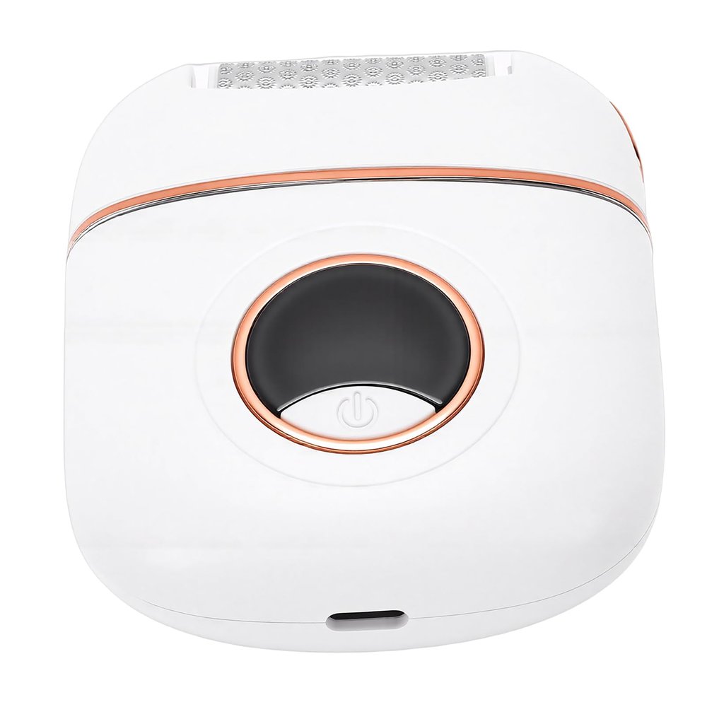 Jiawu Electric Callus Remover Kit, 4 Grinding Heads Rechargeable Foot Scrubber, Electronic Foot File with Charging Cable for Pedicure Cracked Heels Dead Skin Home Use (White)