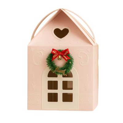 WOZUN Christmas Wonderland Cottage Gift Box, House Shaped Gift Ideal Gifts and Enjoyment for Luxury Homes Red Holiday Decor Wonderland Cabin Design Festive Present Packaging Home Shelf Display