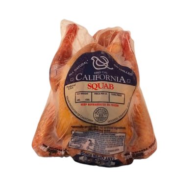 California Squab, Whole Squab, Frozen, 12 count of 15-17 oz each, 12 lb Case, Ideal for Roasting or Braising, Premium Quality, Tender Texture