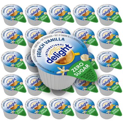 Zero Sugar French Vanilla Coffee Creamer Singles, 48 Pack Vanilla Creamer