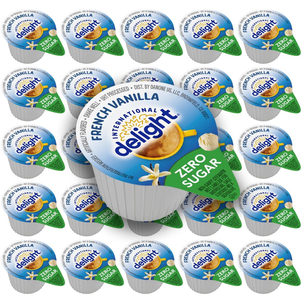 Zero Sugar French Vanilla Coffee Creamer Singles, 48 Pack Vanilla Creamer