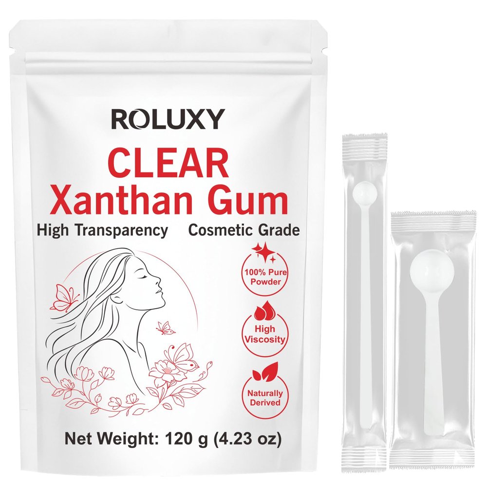 100% Pure Clear Xanthan Gum Powder 120g (4.23 oz) | Cosmetic Grade Transparent Xanthan Gum | Water-Soluble Thickener & Stabilizer, Forms Smooth Clear Gel for DIY Skincare