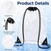 clothmile 30 Pack Black Clear Drawstring Backpacks Bulk Stadium Approved Backpack 17x14 Inch PVC Bags for Women Men Travel Concert Sport Event Security view 2