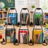 clothmile 30 Pack Black Clear Drawstring Backpacks Bulk Stadium Approved Backpack 17x14 Inch PVC Bags for Women Men Travel Concert Sport Event Security view 4