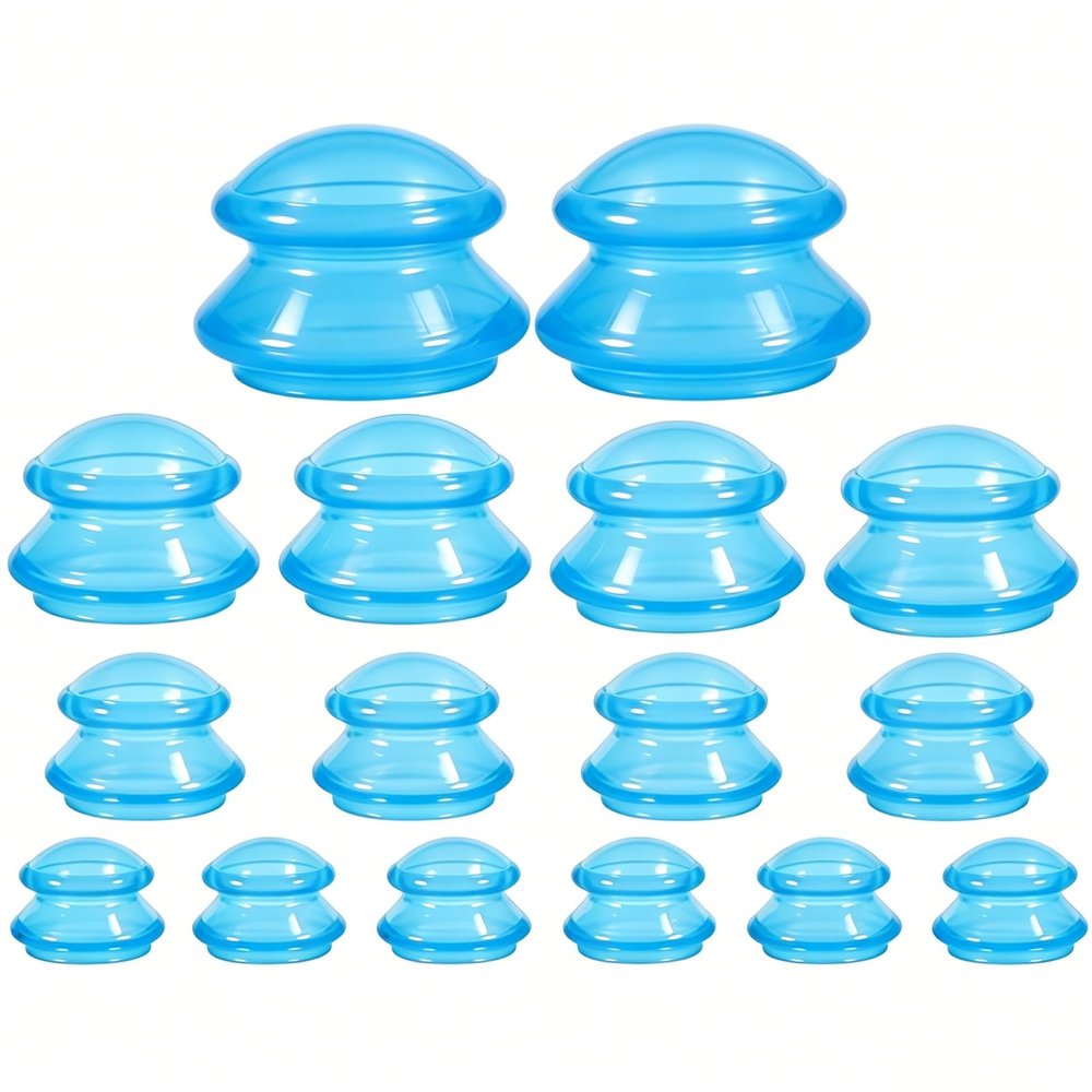 JFRHUDS 16Pack Silicone Cupping Kit for Massage,4 Sizes Muscle Relief Cups