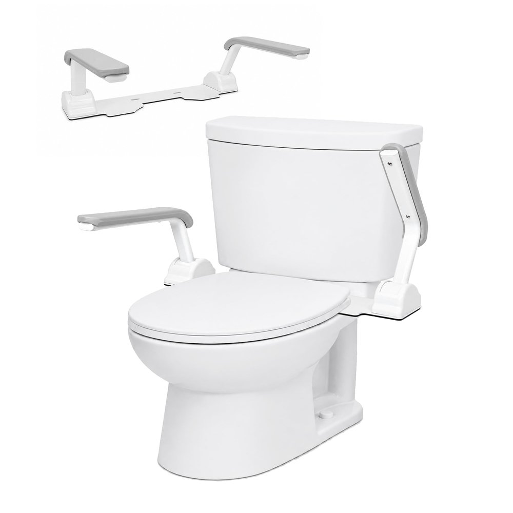 Jamini Toilet Safety Rails for Seniors - 60 Adjustable Toilet Support Rails, Supports Up to 300 lbs, Space-Saving Floorless Design, for Elderly, Pregnant Women and Individuals Needing Extra Support