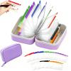 Waterproof Pill Pouches Set-14pcs Inside Bags,A8 Waterproof Pill Organizer Pouch Binder Set for Travel (Purple) view 1