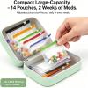 Waterproof Pill Pouches Set-14pcs Inside Bags,A8 Waterproof Pill Organizer Pouch Binder Set for Travel (Purple) view 2
