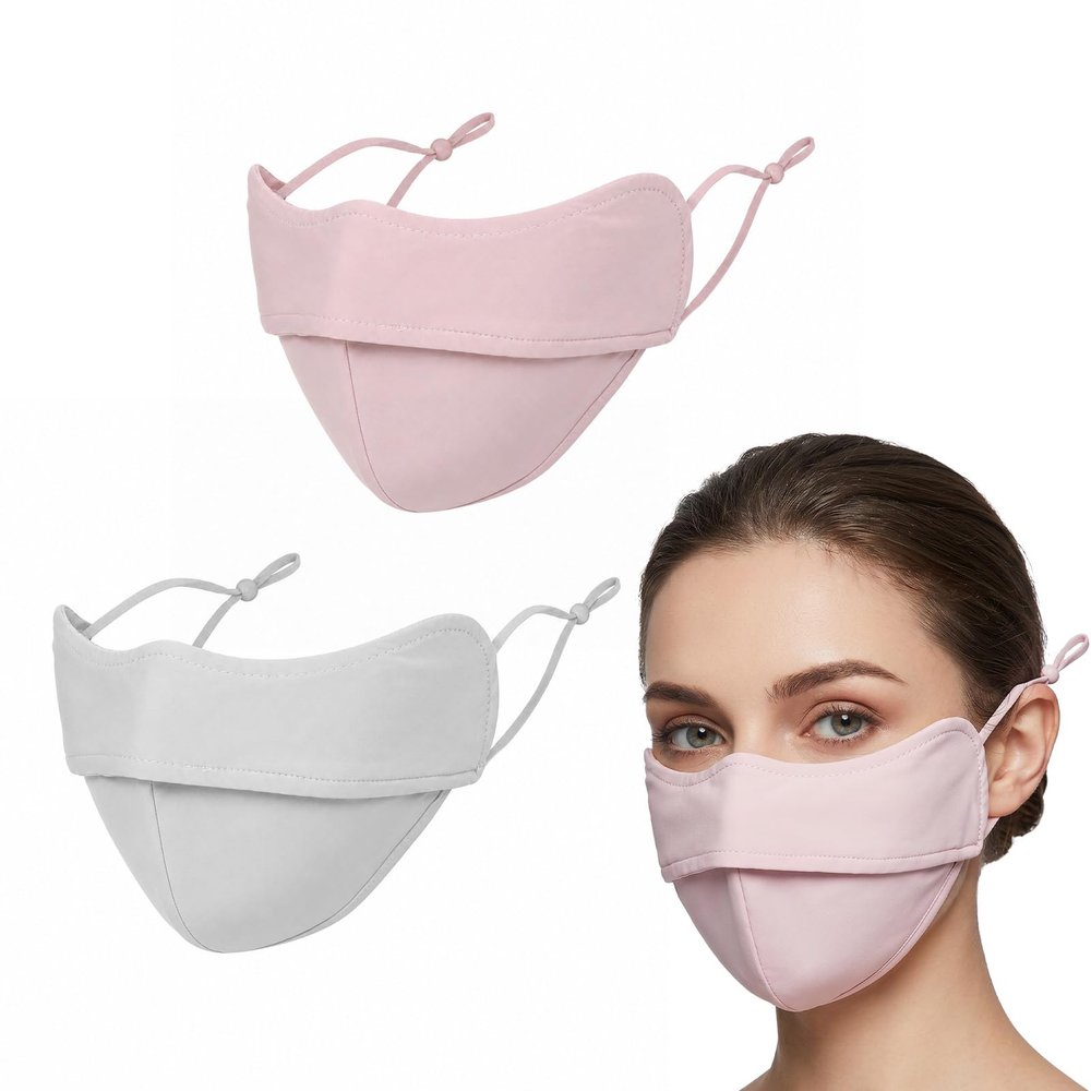 Dplolng 2Pcs Cloth Face Mask for Women,Face Cover with Adjustable Ear Loops
