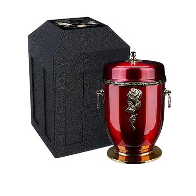 Cremation Urn and Burial Vault Set for Ashes, Weatherproof Funeral Capsule, Protective Ground Burial Container and Memorial Urn Set (Rose/Vault)