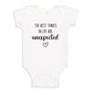 Best Things are Unexpected Baby One Piece Bodysuit 12 mo White view 1