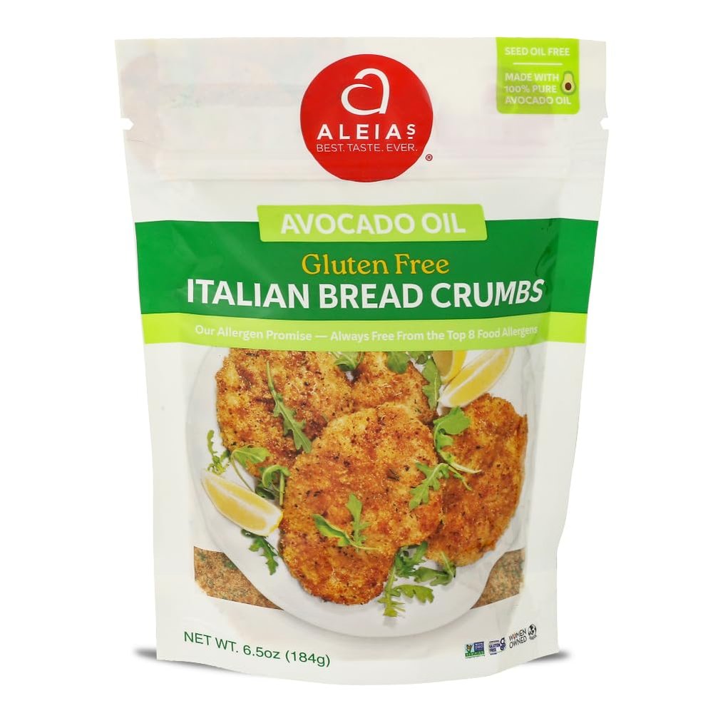 Aleia's AVO Italian Bread Crumbs 6.5oz Breading for Chicken, Meatballs & More Non-GMO, Dairy Free, Seed Oil Free, Kosher Parve