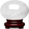 White Crystal Stone Crystal Ball Feng Shui Round Ball Ornament Polished Power Stone Divination Sphere ith Wood Stand for Display,10cm/3.9in view 1