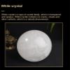 White Crystal Stone Crystal Ball Feng Shui Round Ball Ornament Polished Power Stone Divination Sphere ith Wood Stand for Display,10cm/3.9in view 2