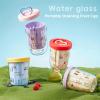 Portable Salad Fruit Cup with Fork, 600 Ml Leakproof To-go Breakfast Yogurt Cup, Double-layer Strainer Design for Work Travel Picnic School, Easy Cleaning (Purple) view 2