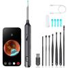 Ear Wax Removal Kit, 8Pcs Earwax Remover Tool with Ear Camera, 6 Soft Silicone Ear Spoons, Ear Cleaning Set with LED Light & Magnifying Glass, Ear Pick Tweezers for iOS & Android (Black) view 1