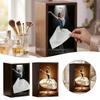 Ballet Girl Tissue Box with Touch Light, Lady Flying Dress Paper Dispenser, Wood Skirt Napkin Dispenser, Creative Tissue Cover Holder Desktop Organizer for Bedroom Desk Living Room (Black+Brown 2pcs) view 4