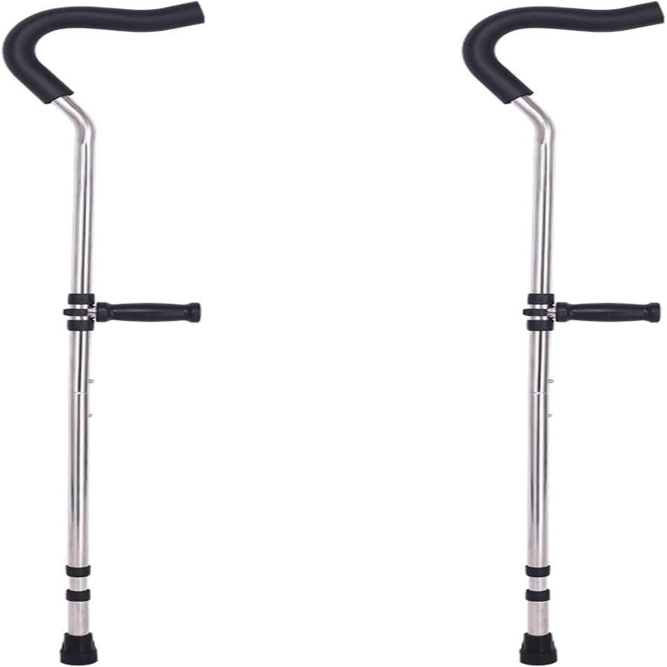 Forearm Crutches for Adults, Aluminum Walking Crutches with Comfortable Underarm Pads and Ergonomic Grips
