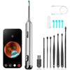 Ear Wax Removal Kit, 8Pcs Earwax Remover Tool with Ear Camera, 6 Soft Silicone Ear Spoons, Ear Cleaning Set with LED Light & Magnifying Glass, Ear Pick Tweezers for iOS & Android (White) view 1