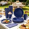 200pcs Blue Plastic Plates Party Supplies, Disposable 9'' Navy Blue Plates and Napkins, Cups & Cutlery Dinnerware Set for Birthday, Wedding, Baby Shower Decorations, Serves 50 Guests view 4