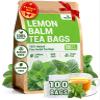 Lemon Balm Tea Bags, Pure & Natural Melissa Officinalis Herbal Tea, Premium Dried Lemon Balm Leaf with Naturally Lemony & Citrusy Flavor, Caffeine-Free, Non-GMO, 100 Count view 1