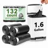 1.6 Gallon Small Trash Bags, Black, 132 Count view 1