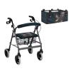Guevoxuh Rollator Walker Seat and Backrest Rollbar Covers with Accessories Bag 3 Pieces Set, Comfort Stylish Decorative Dust Cover for Women Adults Elderly, Eagle American Flag Navy view 1