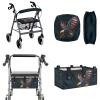 Guevoxuh Rollator Walker Seat and Backrest Rollbar Covers with Accessories Bag 3 Pieces Set, Comfort Stylish Decorative Dust Cover for Women Adults Elderly, Eagle American Flag Navy view 2