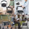 Guevoxuh Rollator Walker Seat and Backrest Rollbar Covers with Accessories Bag 3 Pieces Set, Comfort Stylish Decorative Dust Cover for Women Adults Elderly, Eagle American Flag Navy view 4