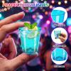 Pineburg 50 Pack 2oz Neon Blue Shot Cups - Glow Party Cups for Jello Shots, Cocktails, Birthday, Bachelorette, Wedding - Disposable Plastic Mini Tasting Cups view 3