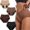 Incontinence Panties for Women, Leakproof Cotton Briefs, Washable Reusable Underwear for Bladder Leak Protection, 4 Pack view 2