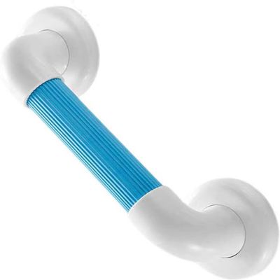 Wall Mounted Shower Grab Bar - Textured Grip Handrail for Bathroom Safety - Supports 440 lbs - Ideal for Seniors & Pregnant Women(Blue,L38cm)