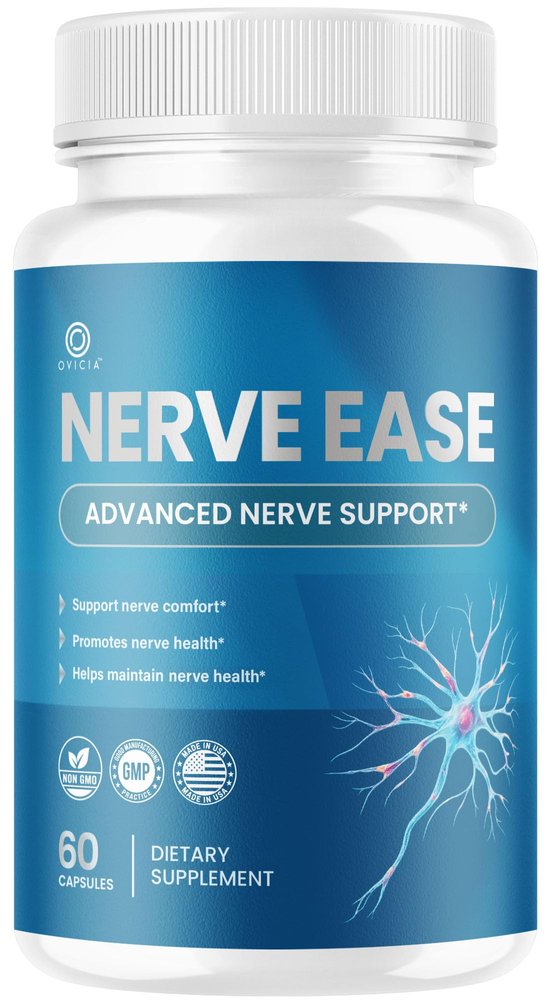 Nerve Ease Capsules - Nerve Ease Advanced Nerve Support Pills, NerveEase Support Maximum Strength All Natural Premium Formula for Overall Health & Wellness, 60 Capsules for 1 Month