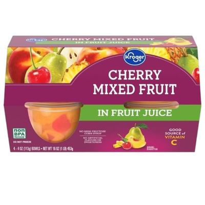 Tropical Fruit Cups in 100% Juice, Ready to Eat, 4 oz, Pack of 4