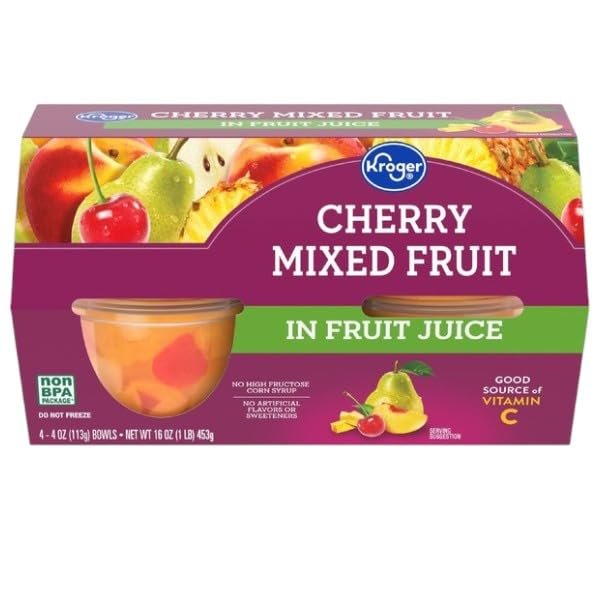Tropical Fruit Cups in 100% Juice, Ready to Eat, 4 oz, Pack of 4