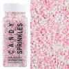 Pink and White Sprinkles for Cake Decorating, 4.6Oz Edible Nonpareils Jimmies Confetti Pearl Sprinkles Mix for Ice Cream Cupcakes Brownie Cookie Baking Topping view 1